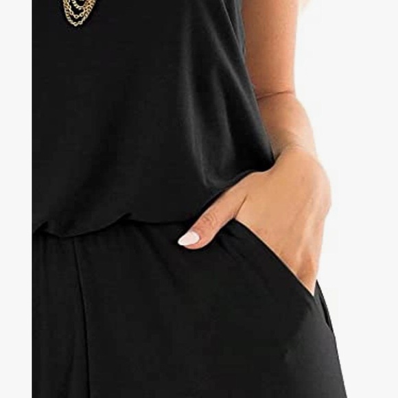 Womens spaghetti strap loose fitting wide leg jumper. - Picture 5 of 5